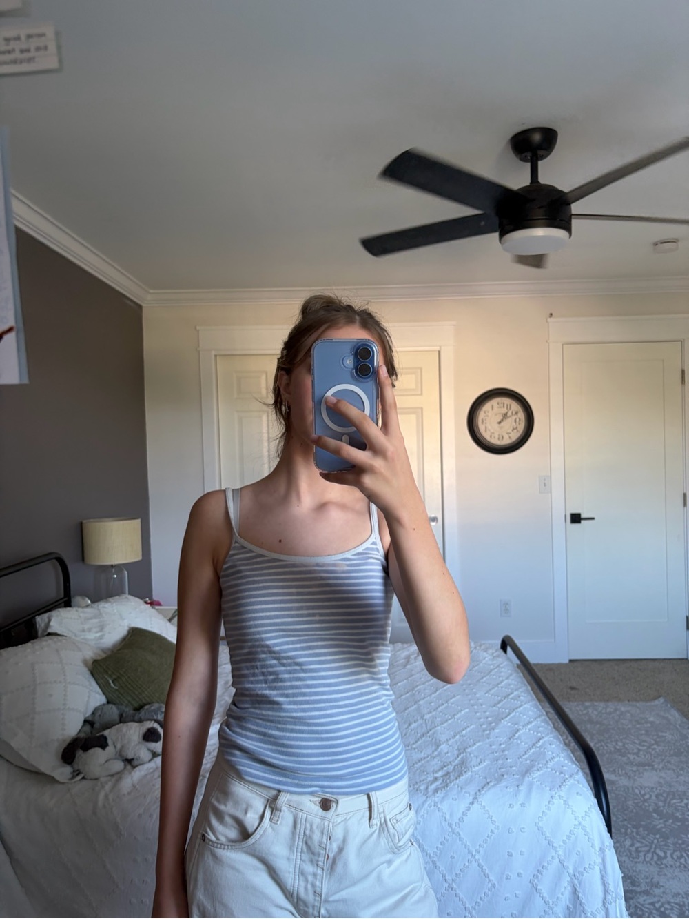 Brandy Melville Blue & White Striped Tank
